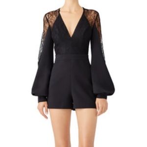 Alexis black lace formal romper